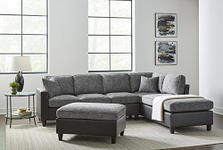                                                  							HOT BUY - SECTIONAL, PEWTER/BLACK, ...
                                                						 