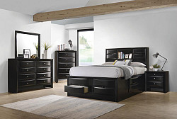                                                  							Briana Transitional Black Queen Bed...
                                                						 