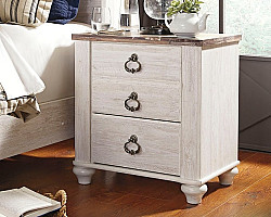                                                  							Willowton Two Drawer Night Stand
                                                						 