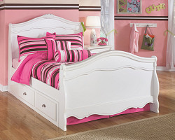                                                  							Exquisite Full Sleigh Bed with 4 St...
                                                						 