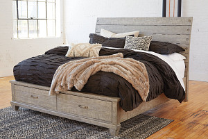 Naydell Queen Panel Bed with 2 Storage Drawers