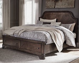 Adinton Queen Panel Bed with 2 Storage Drawers