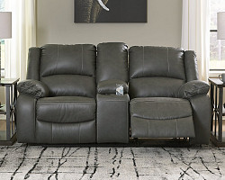 Calderwell DBL Rec Loveseat w/Conso...