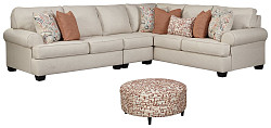                                                  							Amici 3-Piece Sectional with Ottoma...
                                                						 