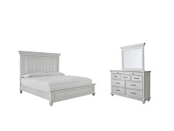                                                  							Kanwyn Queen Panel Bed with Mirrore...
                                                						 