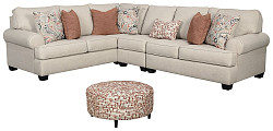                                                  							Amici 3-Piece Sectional with Ottoma...
                                                						 