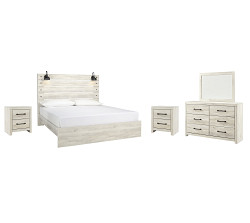                                                  							Cambeck King Panel Bed with Mirrore...
                                                						 