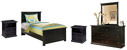                                                  							Maribel Twin Panel Bed with Mirrore...
                                                						 