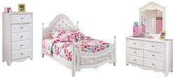                                                  							Exquisite Full Poster Bed with Mirr...
                                                						 