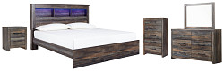                                                  							Drystan King Panel Bookcase Bed wit...
                                                						 