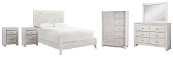                                                  							Paxberry Queen Panel Bed with Mirro...
                                                						 