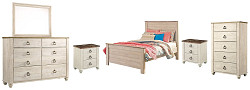                                                  							Willowton Twin Panel Bed with Mirro...
                                                						 