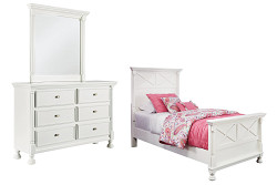                                                  							Kaslyn Twin Panel Bed with Mirrored...
                                                						 