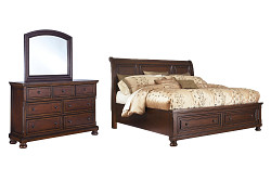                                                  							Porter Queen Sleigh Bed with Mirror...
                                                						 