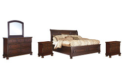                                                  							Porter Queen Sleigh Bed with Mirror...
                                                						 