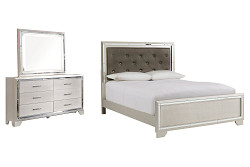                                                  							Lonnix Queen Panel Bed with Mirrore...
                                                						 