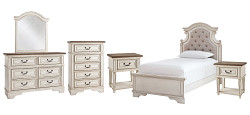                                                  							Realyn Twin Panel Bed with Mirrored...
                                                						 