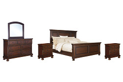                                                  							Porter Queen Panel Bed with Mirrore...
                                                						 