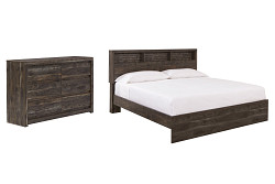                                                  							Vay Bay King Bookcase Panel Bed wit...
                                                						 