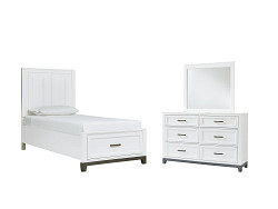                                                  							Brynburg Twin Panel Bed with Mirror...
                                                						 