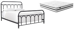 Nashburg Queen Metal Bed with Mattr...
