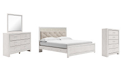                                                  							Altyra King Panel Bed with Mirrored...
                                                						 