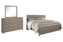 Culverbach King Panel Bed with Mirr...