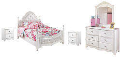                                                  							Exquisite Full Poster Bed with Mirr...
                                                						 