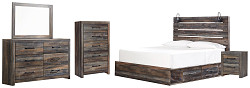                                                  							Drystan King Panel Bed with 2 Stora...
                                                						 