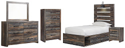                                                  							Drystan Twin Panel Bed with 4 Stora...
                                                						 