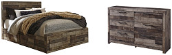                                                  							Derekson Queen Panel Bed with 4 Sto...
                                                						 