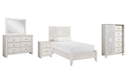                                                  							Paxberry Twin Panel Bed with Mirror...
                                                						 