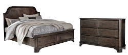                                                  							Adinton King Panel Bed with 2 Stora...
                                                						 