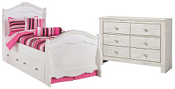                                                  							Exquisite Twin Sleigh Bed with 4 St...
                                                						 