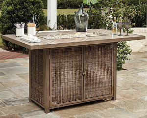 Beachcroft RECT Bar Table w/Fire Pit
