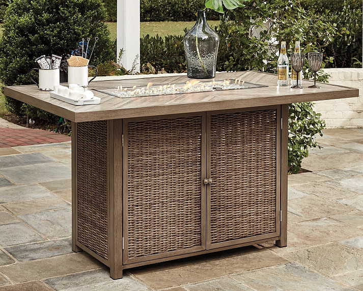 Beachcroft RECT Bar Table w/Fire Pit
