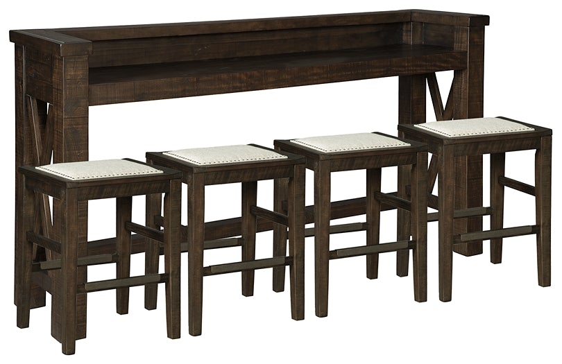 Hallishaw Counter Height Dining Table and 4 Barstools Affordable Rent