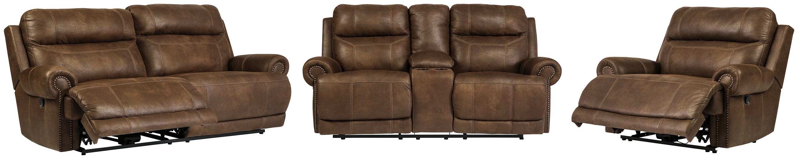 Austere Sofa, Loveseat and Recliner Affordable Rent To Own