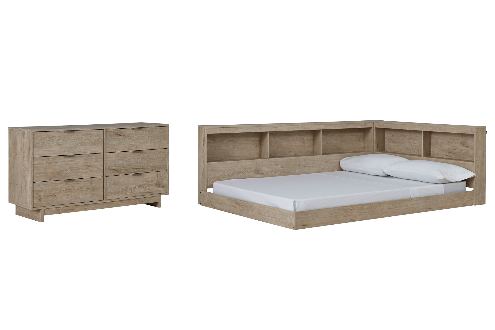 Oliah Full Bookcase Storage Bed with Dresser Affordable Rent To Own