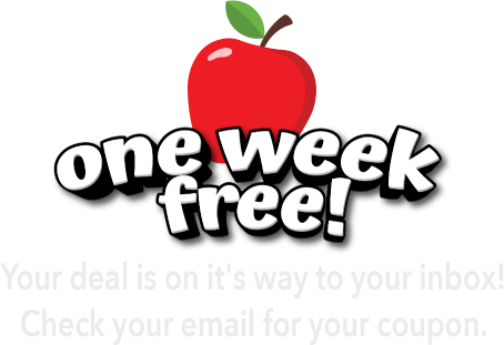 One week free! Your deal is on it's way to your inbox! Check your email for your coupon.
