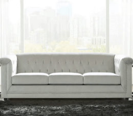 Josanna Velvet Grey / Chrome Nailhead Sofa Love