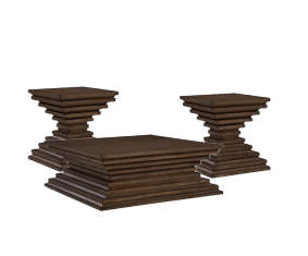 Hannodream Architectural Brown Table Set