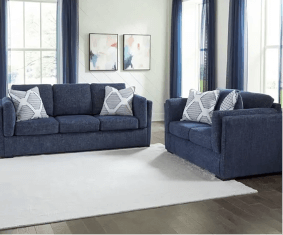 Evansley Blue Sofa Love